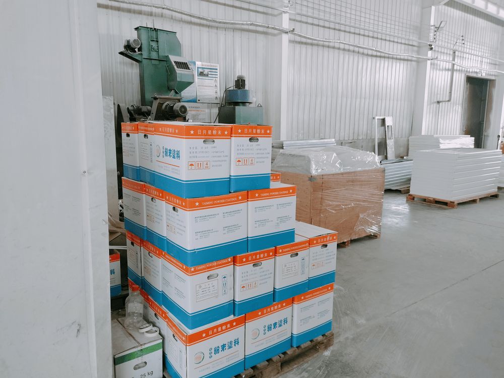 Push-in powder coating oven — full-size vending machine chassis loaded for coating